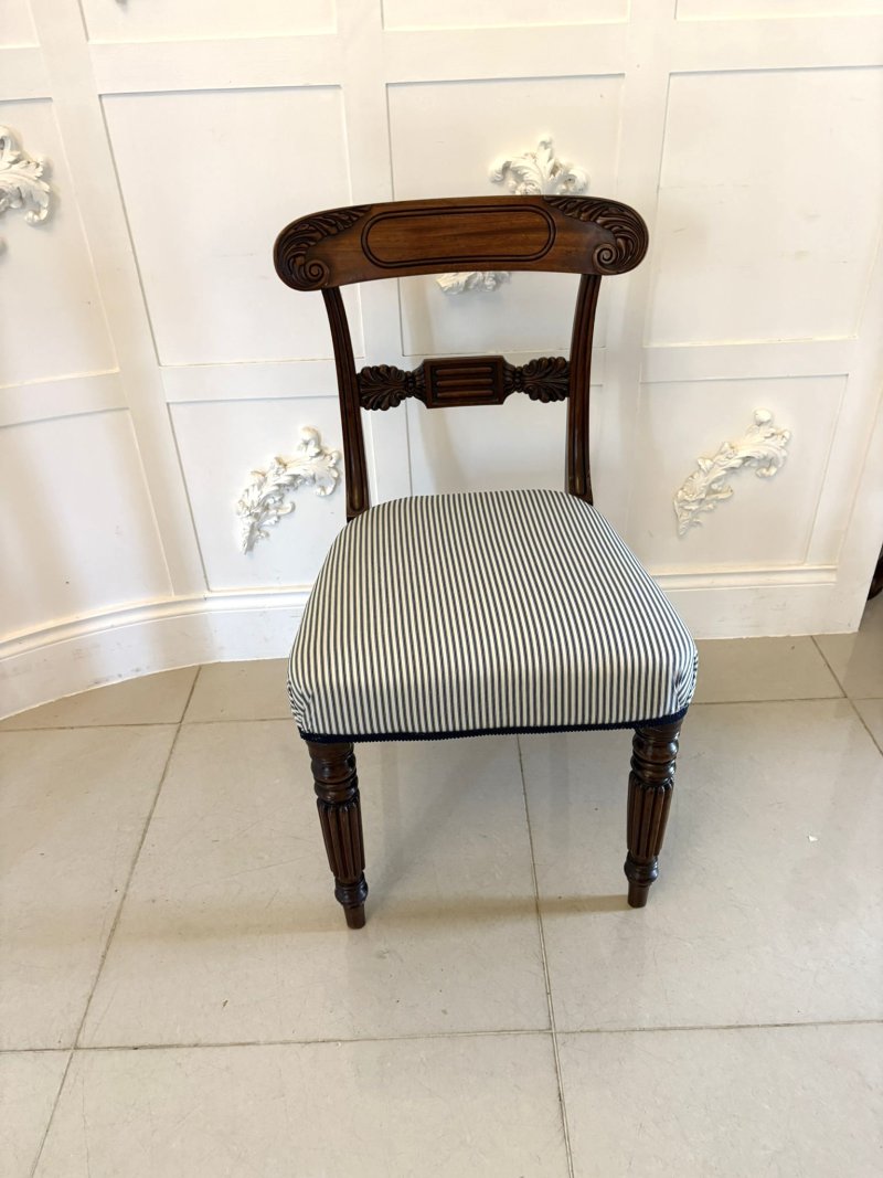 Set of 4 Antique Regency Quality Carved Mahogany Dining Chairs - Image 6